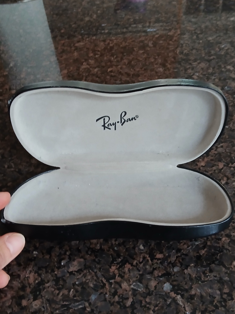 Ray-Ban Sunglasses Case in Black with Cream Interior